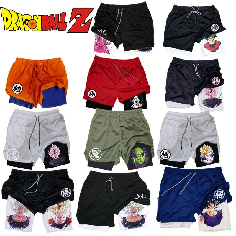 

Anime Dragon Ball Series Son Goku Beach Pants 3D Digital Printed Adult Double Layer Shorts Men Comfortable Breathable Sportswear