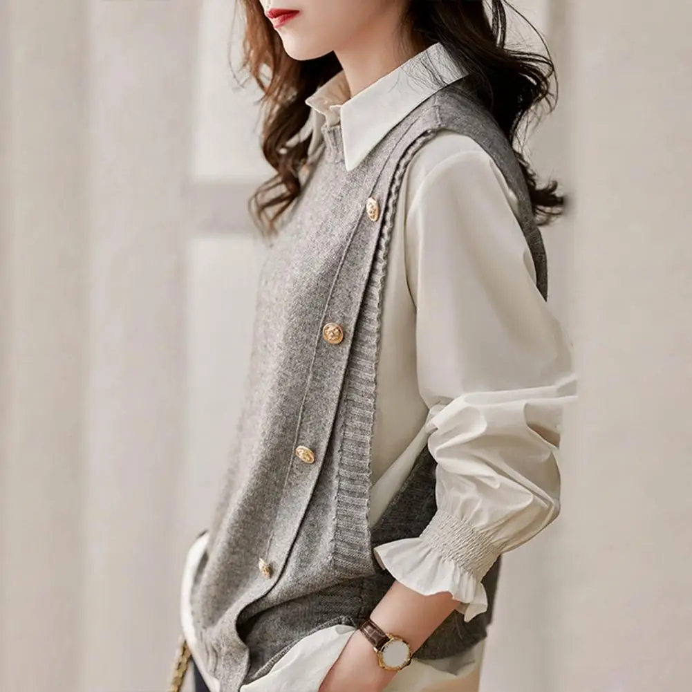 Женский жилет для рубашек или топов Модный женский вязаный Стильная майка без