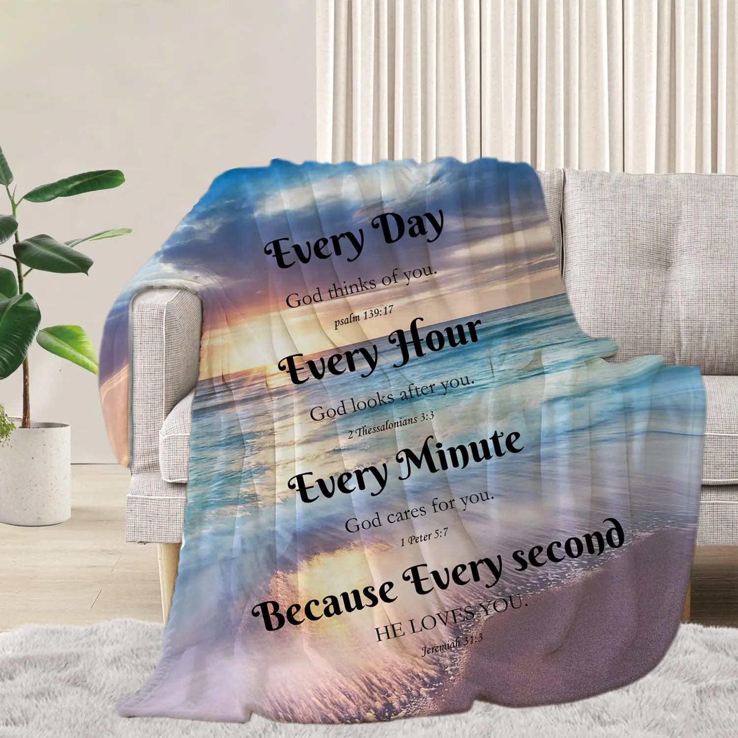

Christian Blanket Religious Healing Mind Inspirational Faith Throw Blanket Soft Bible Verse Prayer Gifts for Men Christian Decor