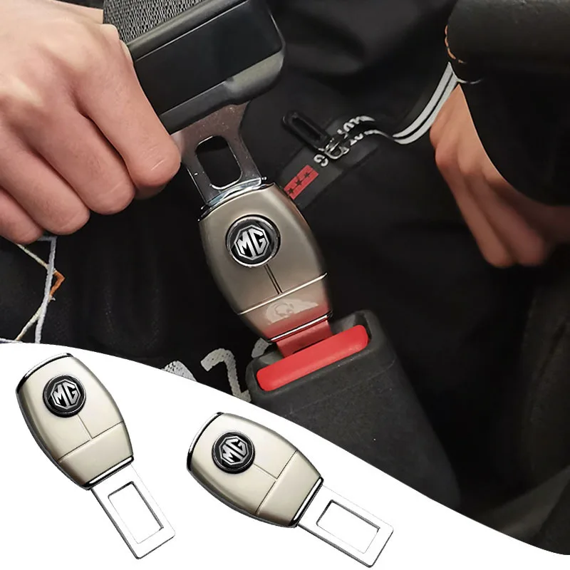 

1Pc Car Logo Seat Belt Metal Extension Buckle For MG 3 5 6 7 HS ONE ZS 3SW GT GS EZS TF Hector Gundam Ev Zr Zx Car Accessories