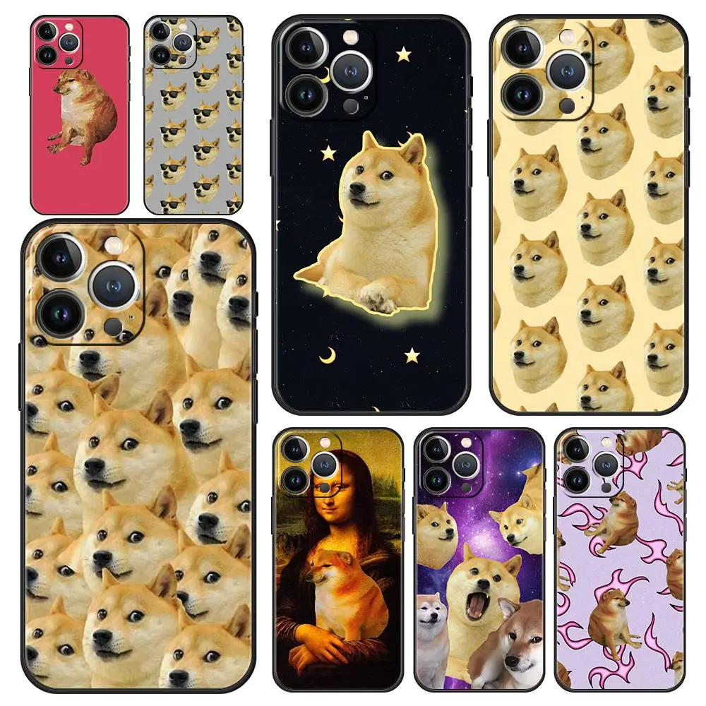 

Cute Cartoon Dog Fashion Luxury Phone Case For iPhone 13 12 11 Pro MAX XR X SE XS 7 8 Plus iPhone13 Mini Soft Black Matte Cover