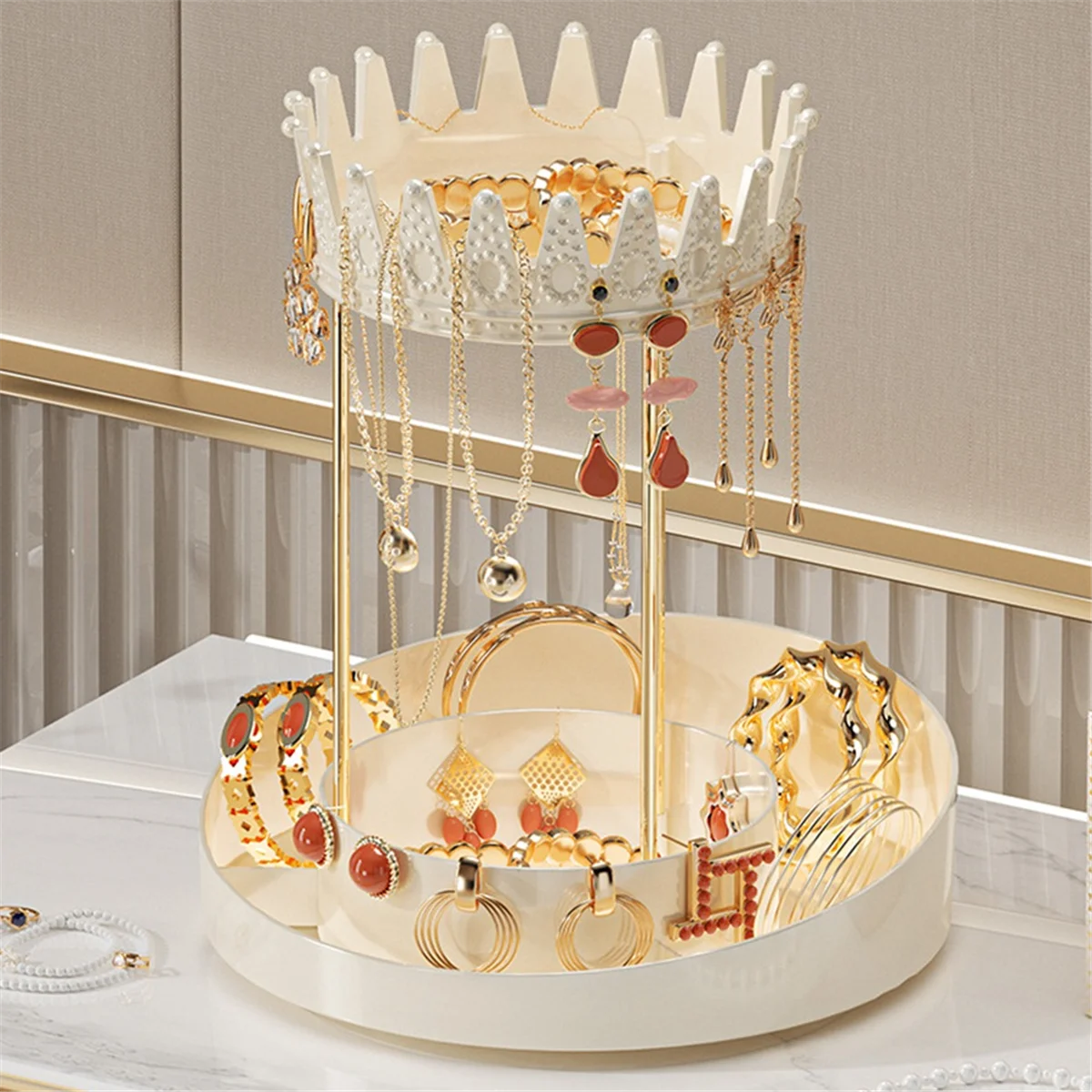 Вращающаяся на 360 ° Витрина-органайзер для ювелирных изделий подвесной