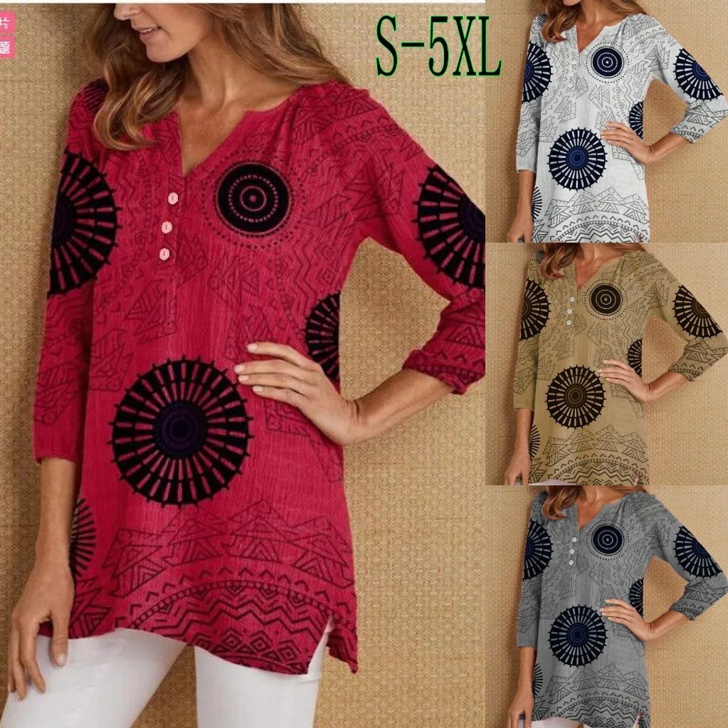 

2023 Women's Spring Summer New Print Casual Top