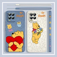 disney cute pooh bear for oppo realme c2 c11 5 5i 6 6i 6s 7 7i 8 8i 9 9i pro puls liquid left rope silicone phone case