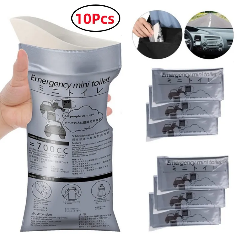 

10PCS 700ml Portable Urine Bag for Camping Travel Car Jam Outdoor Emergency Toilets Disposable Urine Bag for Men Women Kids