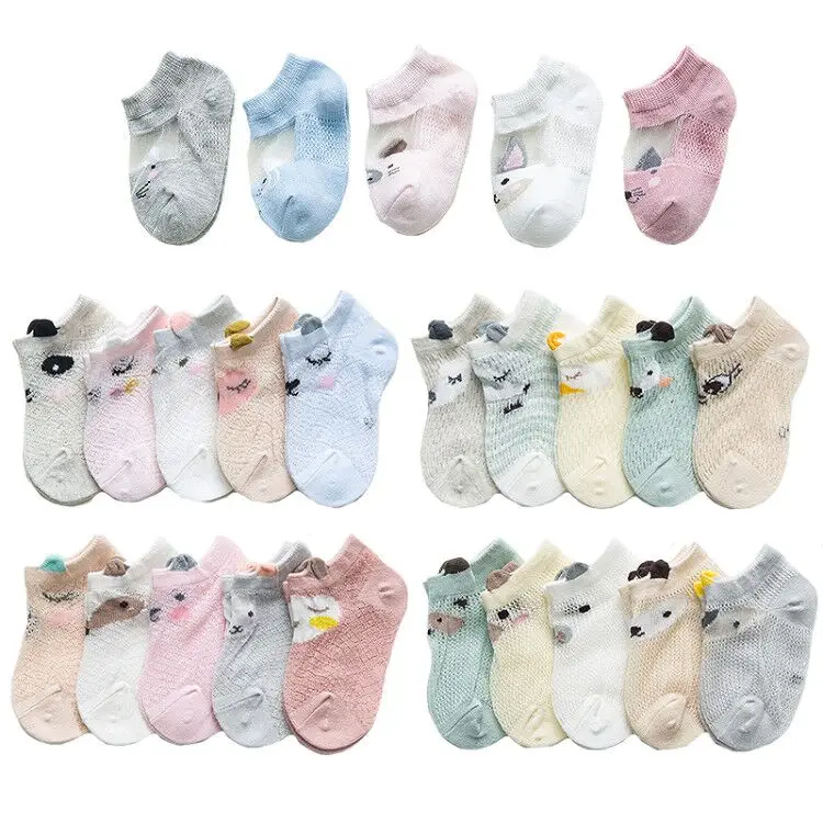 

/lot 0 to 7 Years Spring Summer Thin Mesh Socks For Girls Boys Cute Children's Thin Sock Baby Newborn Short Socks