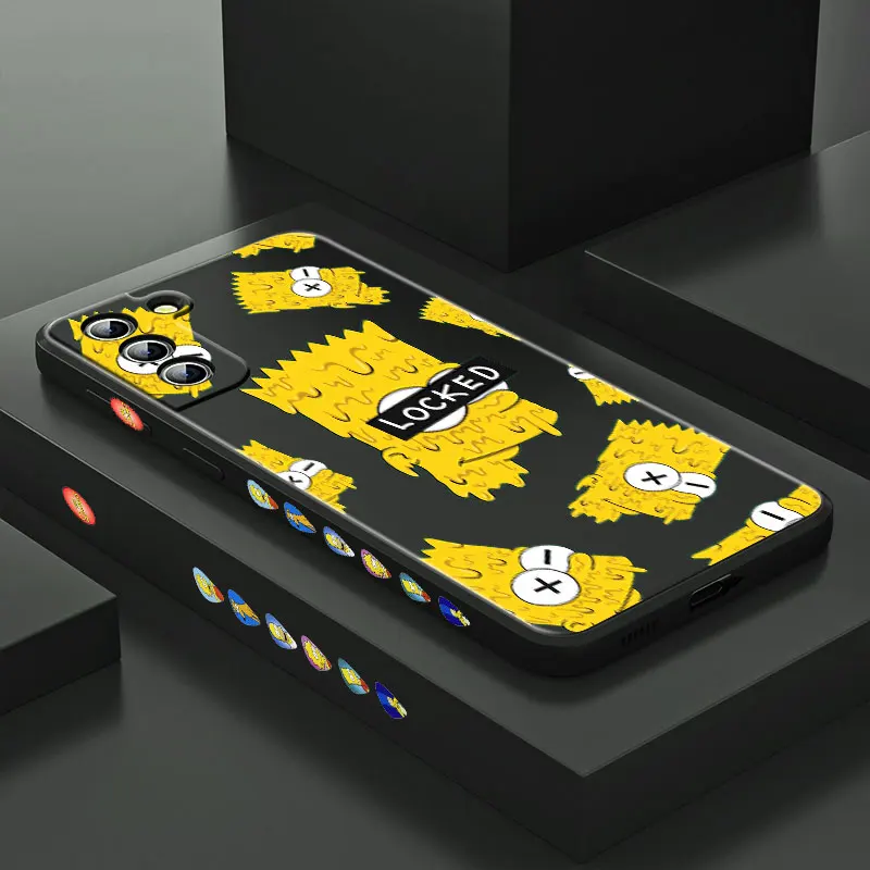 

Cute The Simpsons Cartoon For Samsung Galaxy S21 S20 S10 Note 20 Ultra Plus Pro FE Lite Liquid Left Phone Case Fundas Coque Capa