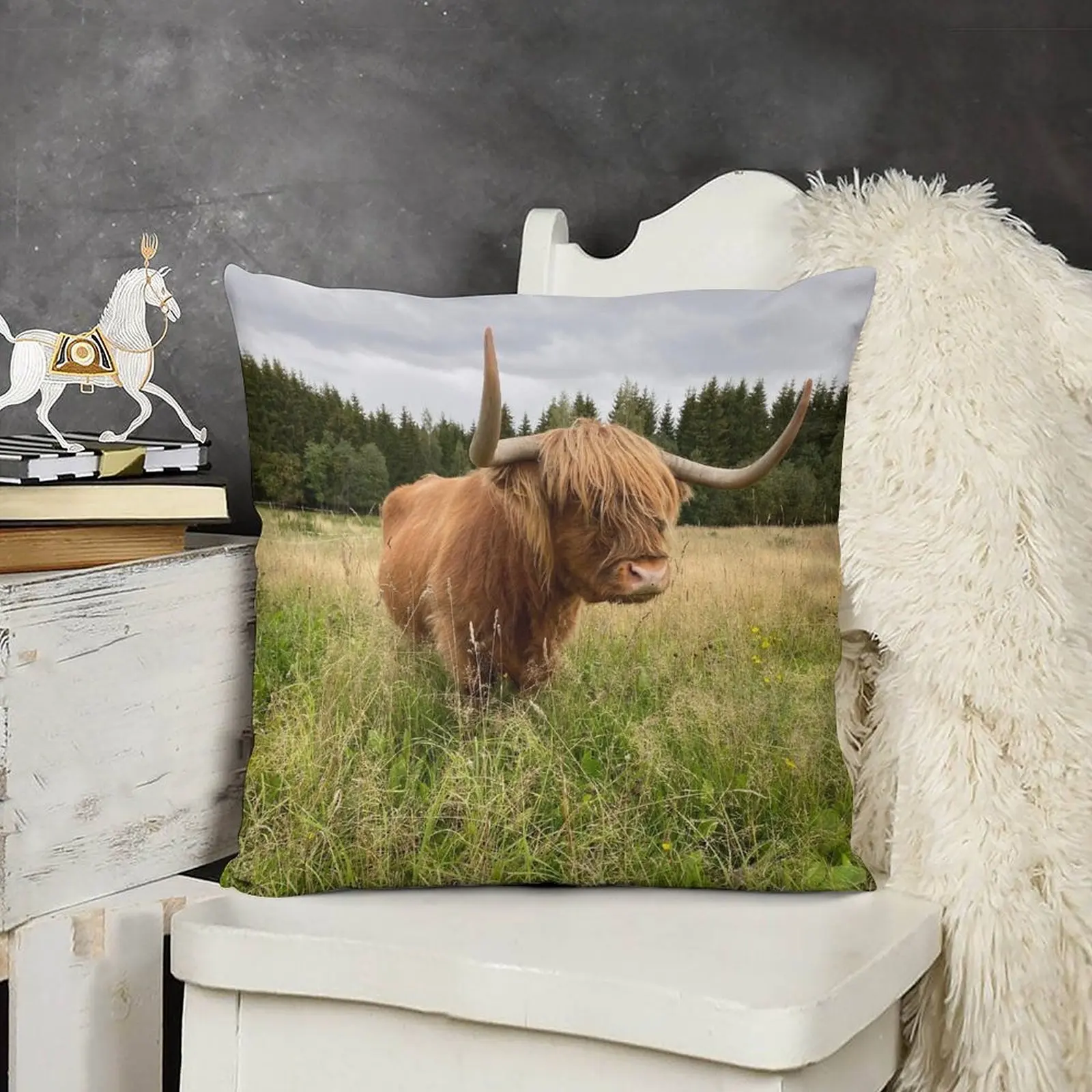Шотландская корова крупного рогатого скота 2956 наволочки для диванных подушек