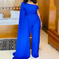 high quality jumpsuits for woemn elegant one shoulder floor length blue high waisted elegant evening wedding party rompers cloth