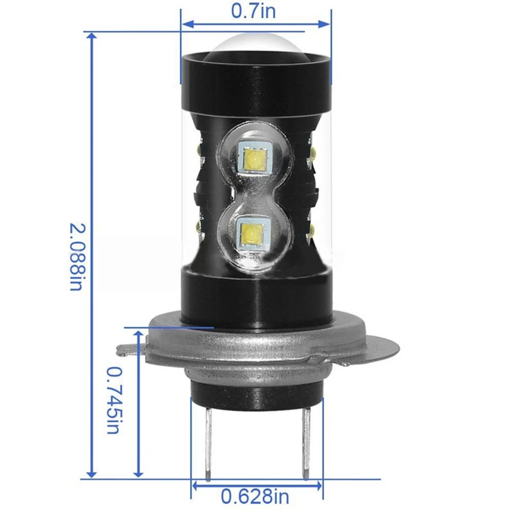 

Light H7 Fog Light Bulbs White Light Bulbs Headlight High Power LED Lamp 160W 2pcs DC 9V-36V DRL Fog Brand New
