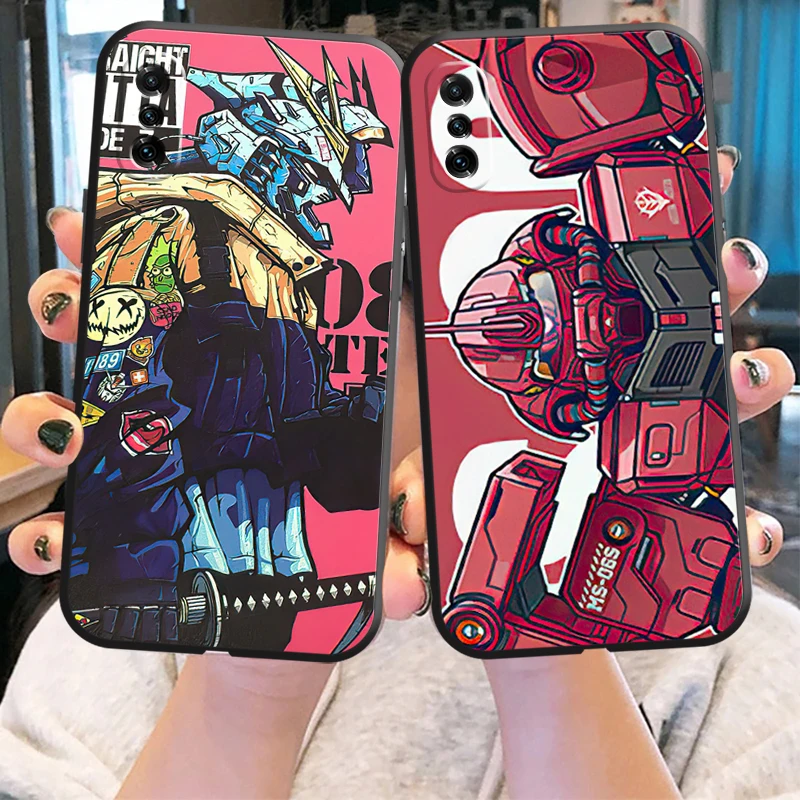 

Gundam Japan Anime Phone Case For Xiaomi Note 10 Pro Lite 10S 10 Pro Lite 11 Pro Lite Ultra Protective Coque Liquid Silicon
