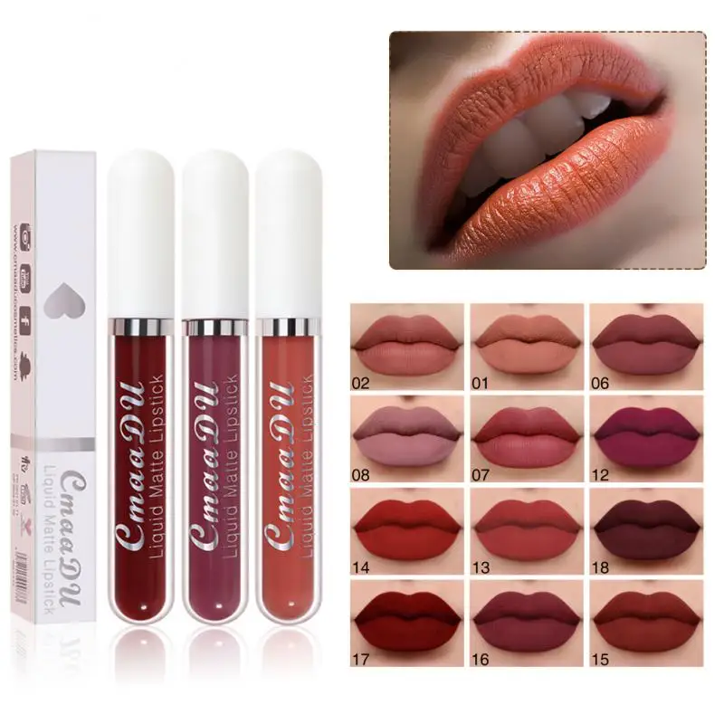 

18 Colors Matte Matte Lip Gloss Lip Glaze Makeup Waterproof Lasting Moisturizing Non-stick Cup Liquid Lipstick Cosmetic Косметик