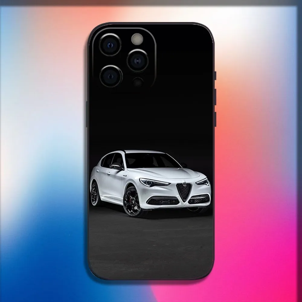 AlfaeS Cool R-RomeoS-S Car Phone Case For iPhone 16 15 14 13 12 11 Pro X XS Max XR Plus Mini Soft Black Cover