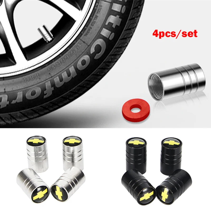 

1Set Car Styling Metal Wheel Tire Valve Caps Dust Accessories For Chevrolet Colorado Cruze Spark Captiva Malibu Trax Aveo