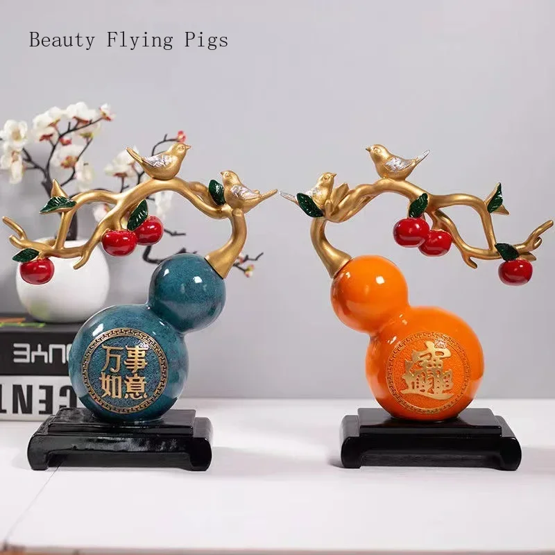 1 шт. 26x11 5x30 см смоляная тыква счастливый орнамент новый китайский дом украшение