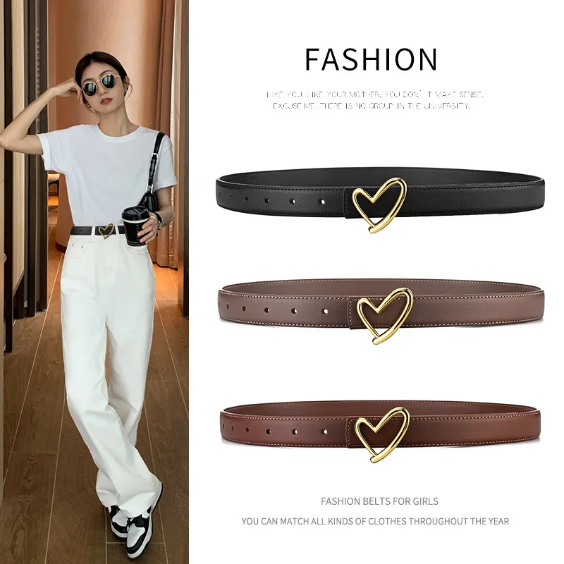 

Ladies Leather Belt Love Smooth Buckle Belt Simple Letters with Jeans Suit Dress Decorative Belt Fashion Designer Luxury Belts