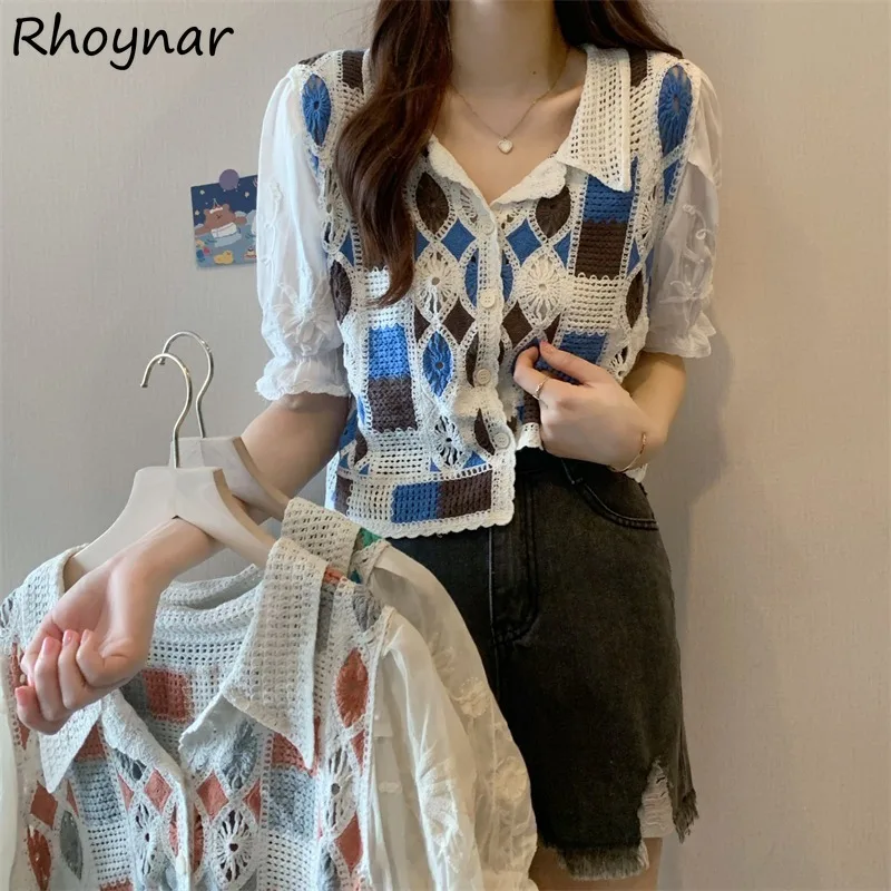 

Shirts Women Fashion Summer French Style Female Cosy Simple Retro Clothing Embroidery Thin Basic Design Leisure New Arrival Ins