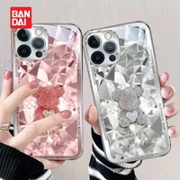 bandai disney cute phone case for iphone 11 12 13 pro max x xr xs max 7 8 plus se electroplating all inclusive glass phone case