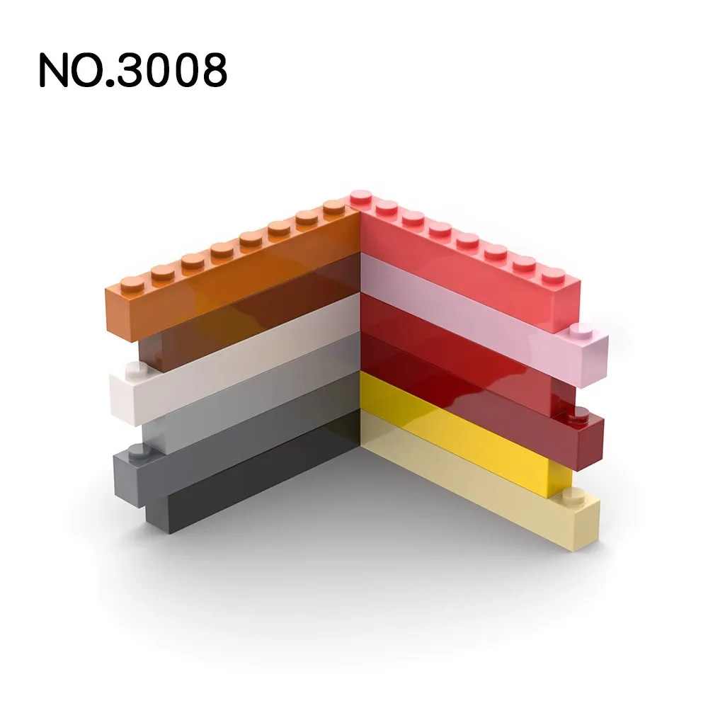 50 шт. детали MOC 3008 кирпич 1x8 совместимые DIY сборные строительные блоки частицы