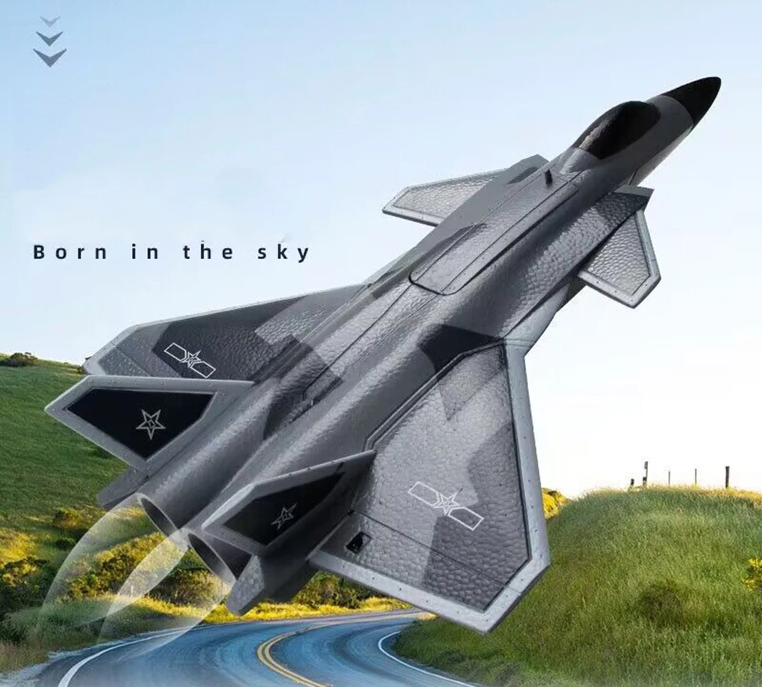 Model Aircraft Culvert J20 Fighter Fixed Wing Aircraft Culvert Aircraft Remote Control Glider Aircraft Model Toy Dual Engine Dua enlarge
