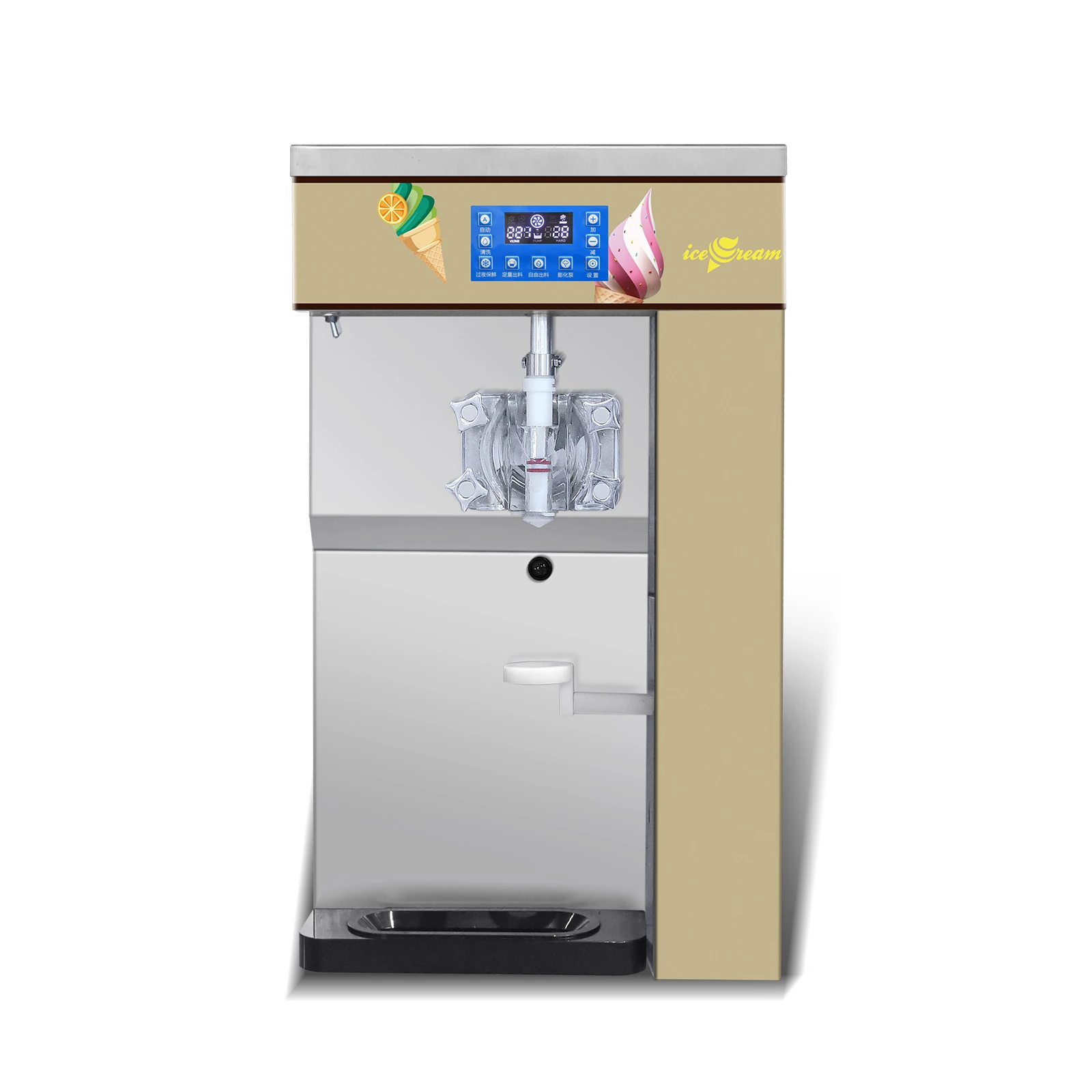 

Mvckyi Soft Ice Cream Machine Touch Screen Desktop Small Mini Commercial Automatic Sundae Maker