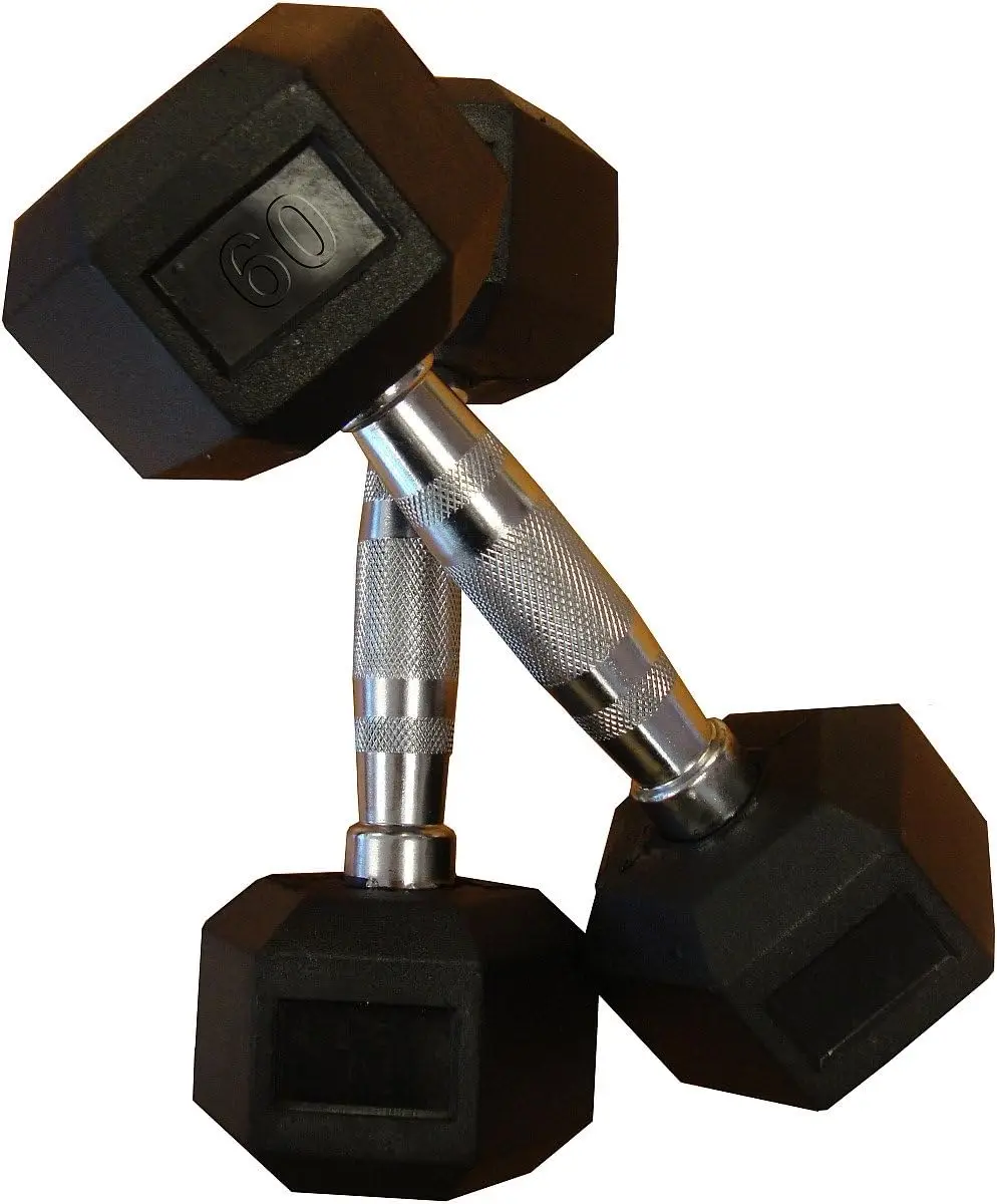 

Fitness Hex Dumbbell Premium Rubber Encased, Hand Weight (10lb, 20lb, 25lb, 35lb, 40lb, 45lb, 50lb - SOLD INDIVIDUALLY), SET OF