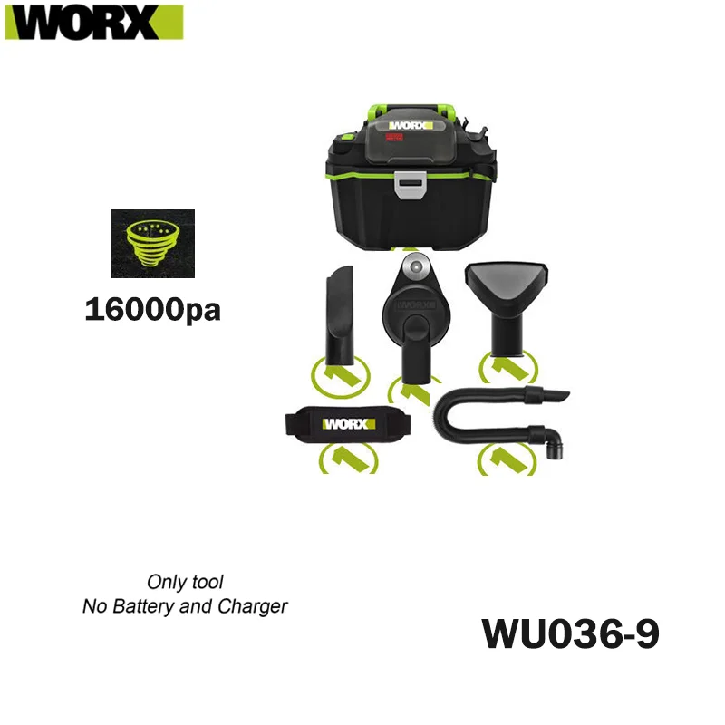 

WORX Пылесос WU036 Пылесборник Пылесос для влажной и сухой уборки Беспроводной электрический инструмент