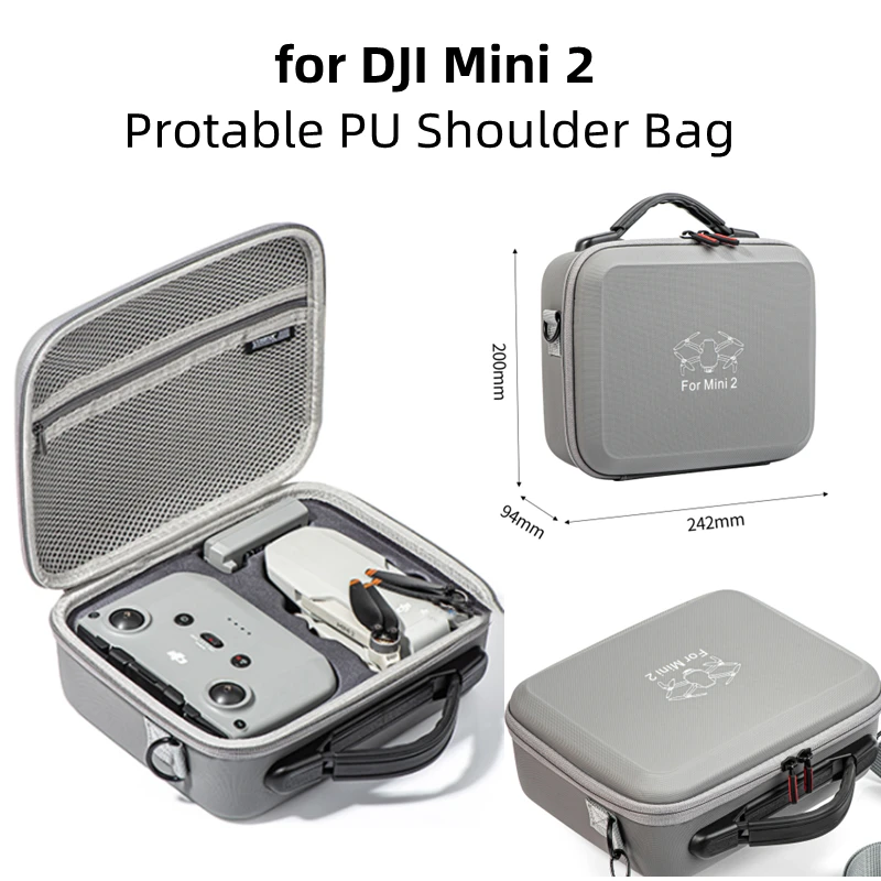 

For DJI Mini 2 Shoulder Bag Portable Messenger Storage Bag Remote Control Body Storage Box for DJI Mini 2 PU Case Accessories