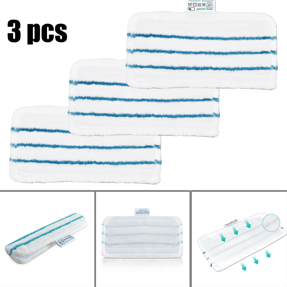 

3Pcs Washable Microfibre Steam For Beldray BEL01097 Mop Pads Steam Cleaner Vacuum Cleaner Parts Household Cleaning Tools