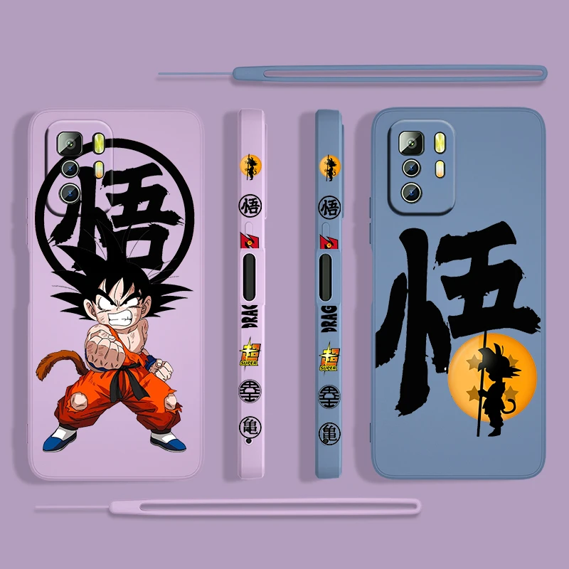 

Dragon Ball DBZ Anime For Xiaomi Redmi Note 11 11S 10 10S 9 9S 9T 8 8T 7 5 Pro 5G TPU Liquid Left Rope Phone Case Fundas Cover