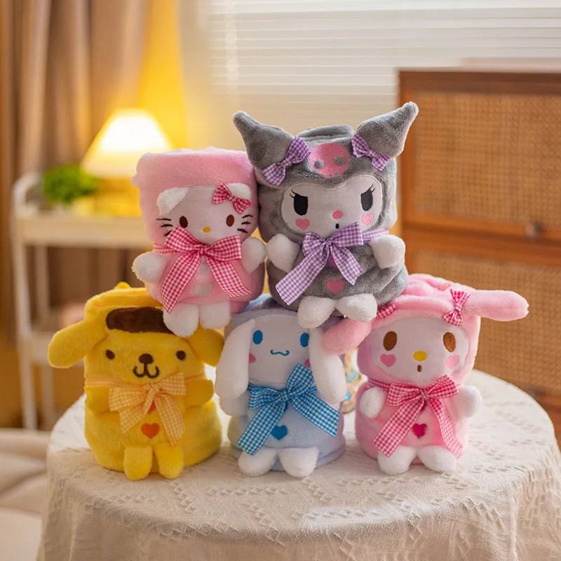 

Kawaii Sanrio Anime Hello Kitty My Melody Pompompurin Cute Cartoon Blanket Sweet Lovely Siesta Blanket Girly Heart