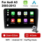 Автомагнитола для Audi A3 2 8P 2003 - 2013 S3 2 2006 - 2012 RS3 1 2011 2012 мультимедийный видеоплеер навигация GPS Android No 2din