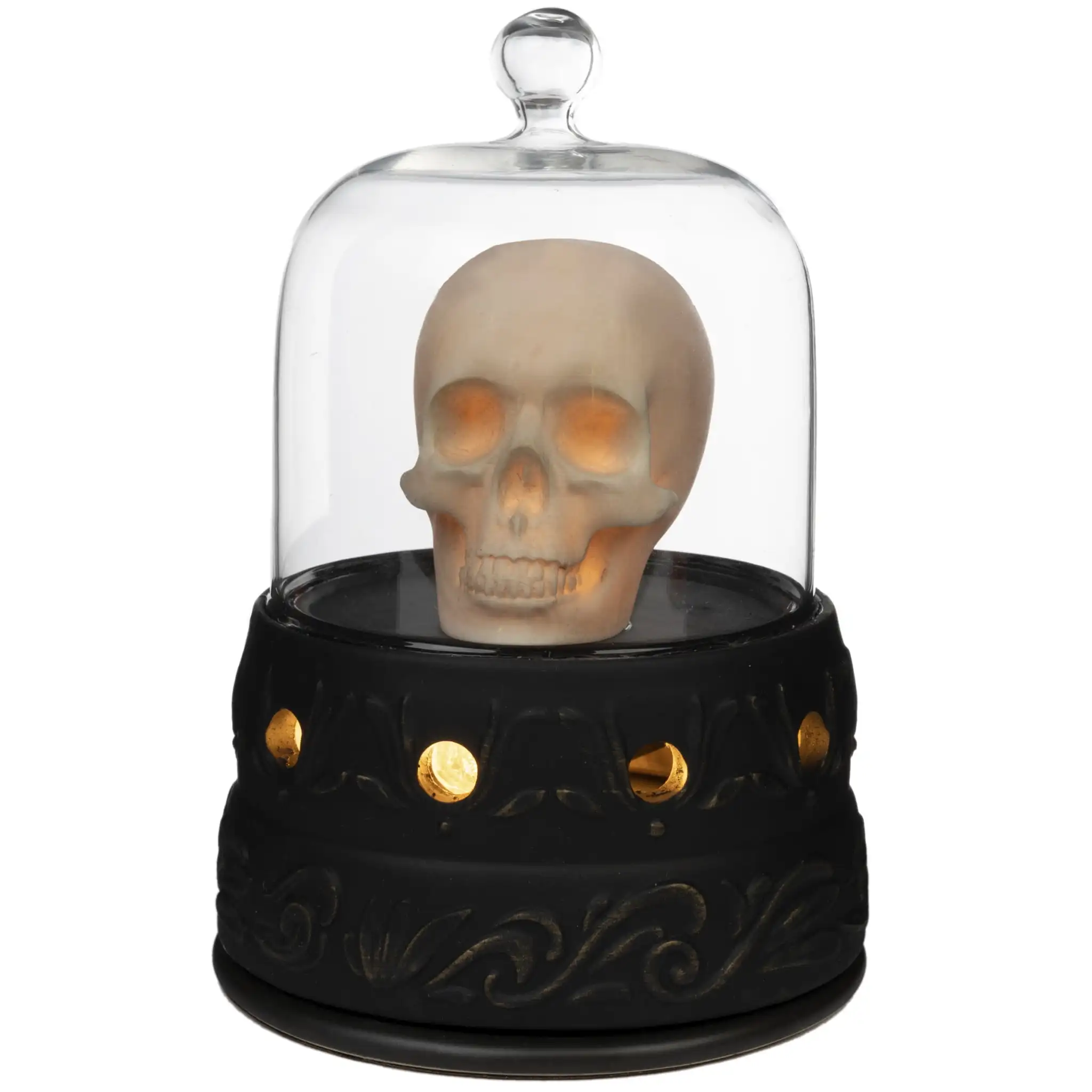 

Halloween Full Size Wax Warmer, Skull Cloche merry christmas sign home decor