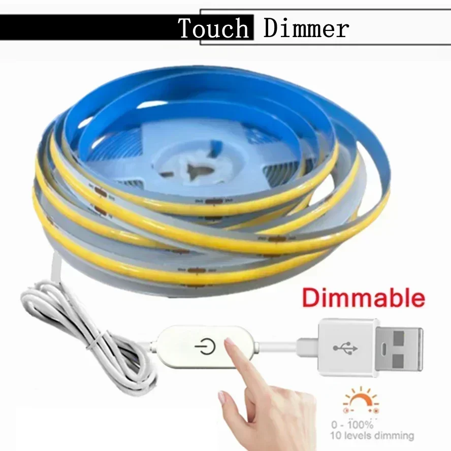 

USB сенсорная светодиодная лента PwwQmm 5В теплый белый/натуральный белый/холодный белый 0.5-5м