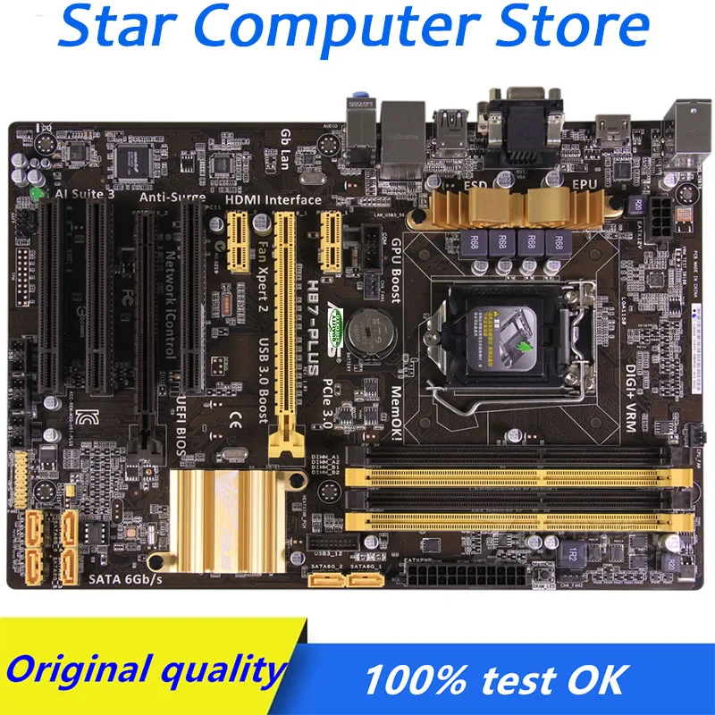 

For ASUS H87-PLUS Computer USB3.0 SATA3 Motherboard LGA 1150 DDR3 H87 H87M Desktop Mainboard Used