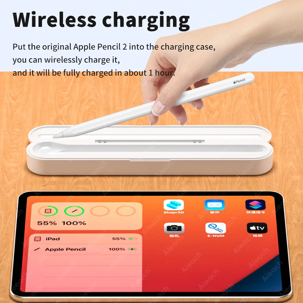 Фото Зарядное устройство для Apple Pencil 2-й чехол с магнитной зарядкой 2 Коробка быстрой Зарядное устройство для Apple Pencil 2-й чехол с магнитной зарядкой 2 Коробка быстрой