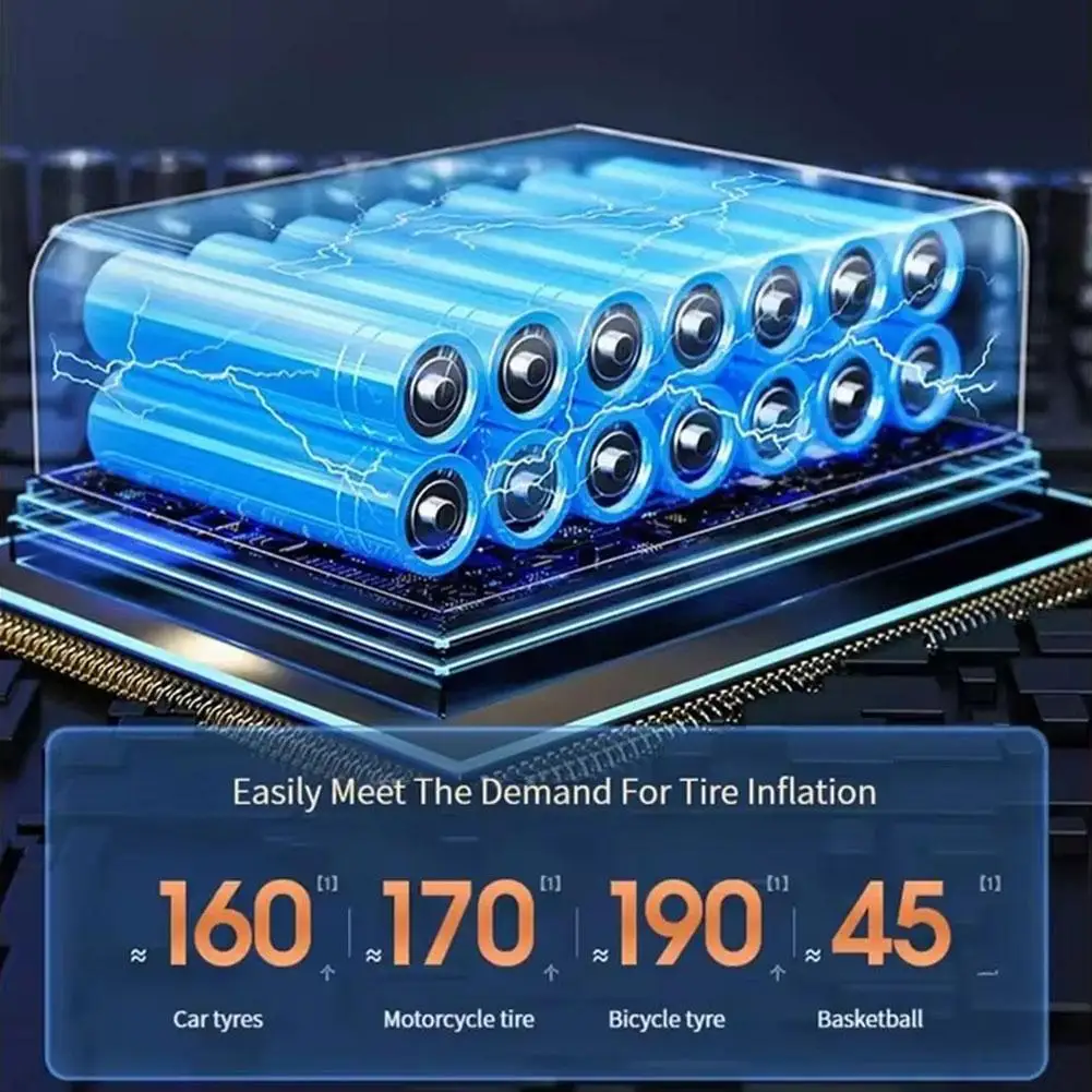 Автомобильный беспроводной насос с цифровым дисплеем для накачки шин