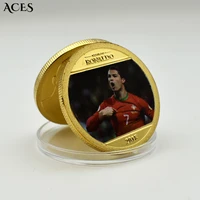 portugal colorful coin challenge coin sports commemorative coin gold plated coin desktop metal ornament gifts for lovers