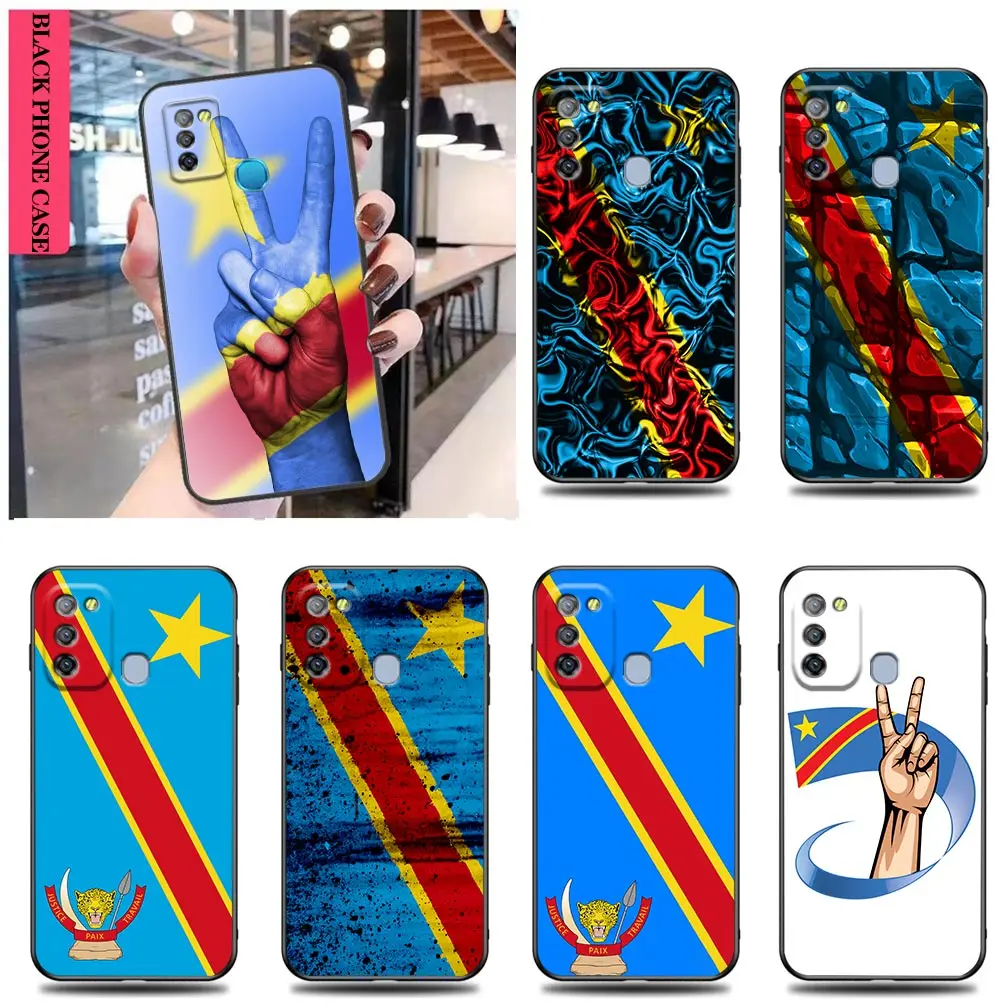

Case For Infinix TECNO SPARK 7 6 Air Go 5 Pro HOT 20I 20S 5G 12 12I 11 11S 10 Play Case Flag of the Democratic Republic of Congo