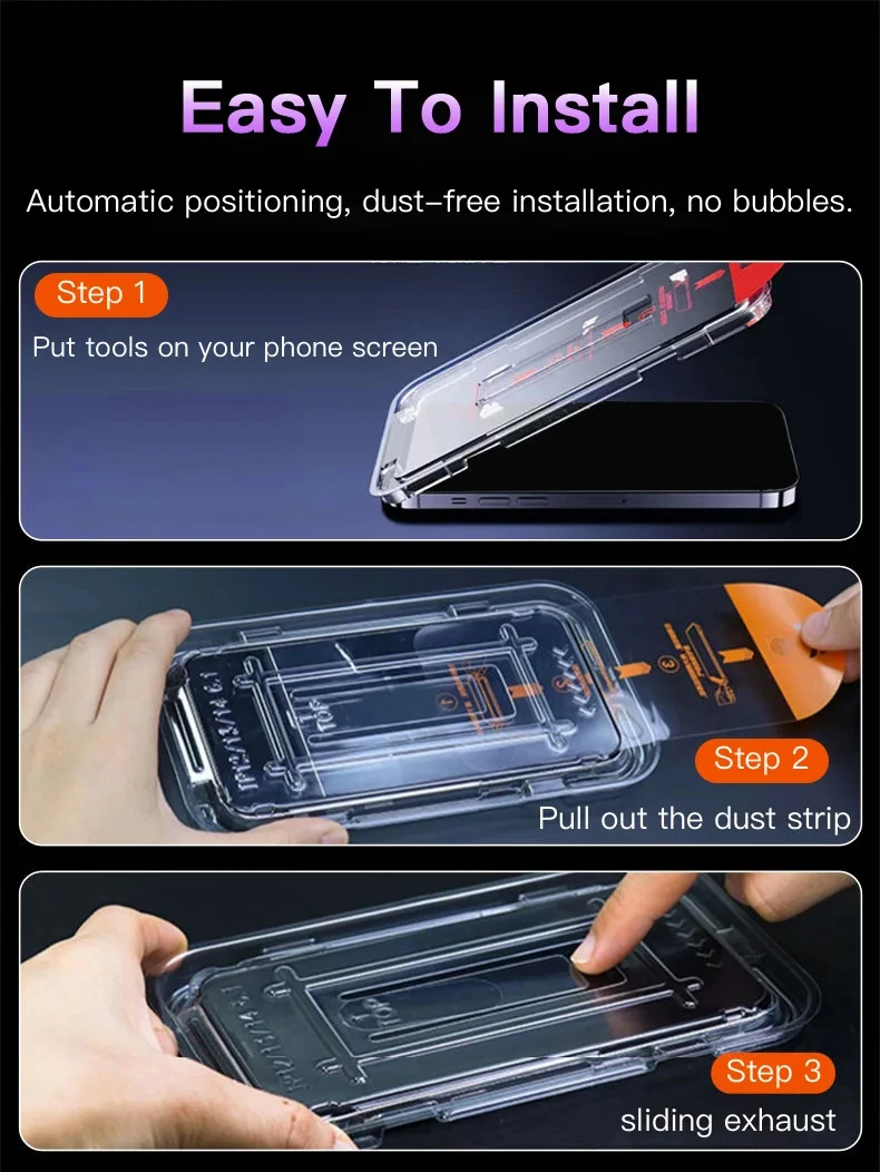 Защитное стекло высокой четкости (2 и 4 шт.) без пузырьков и пыли для Samsung A57 A56 A55 A35 A36 A16 A17 A26 A24 A15 A14 A13 A12 A71 A72 A73 (art.: 3920daca733dc) - 3920daca733dc