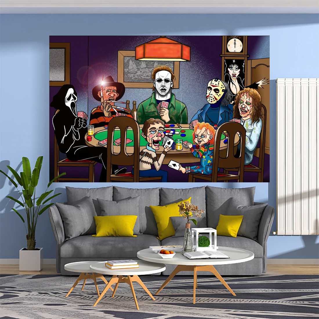 Винтажная масляная живопись гобелен настенные ковры с принтом фильма ужасы по