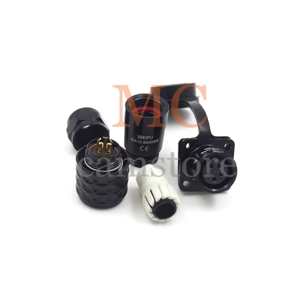 Металлический 5-контактный водонепроницаемый разъем WEIPU SA12 IP67 5-жильный для пайки