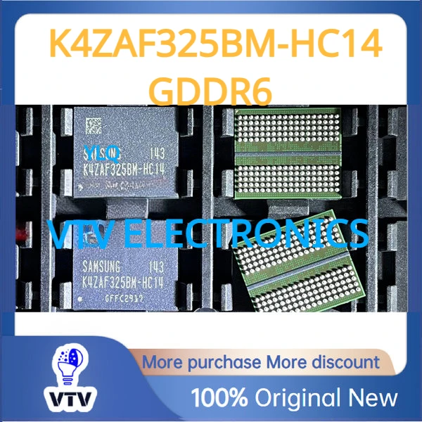 

100% Original New SAMSUNG K4ZAF325BM-HC14 K4ZAF325BM HC14 GDDR6 16Gb 14.0Gbps FBGA180 RAM Flash Memory Chip Integrated Circuit
