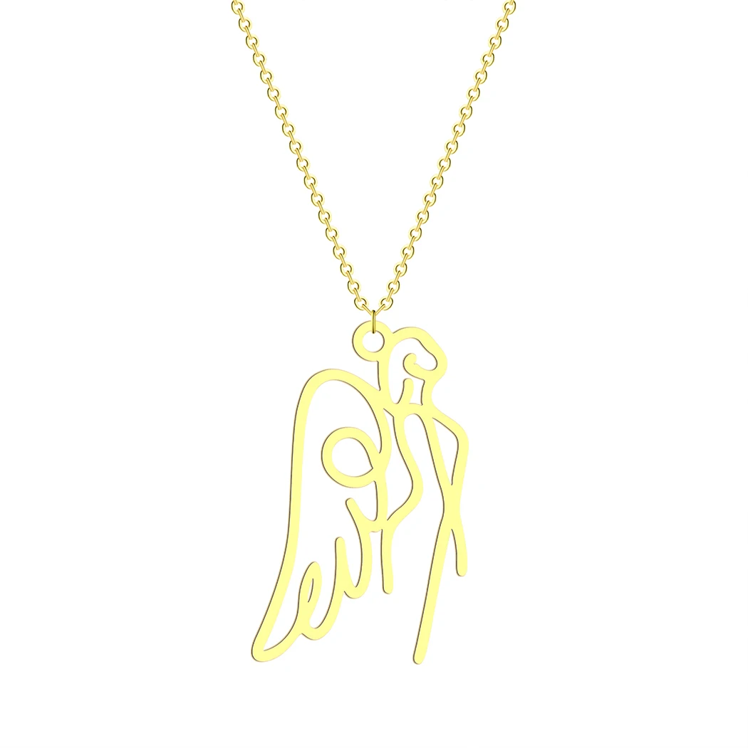 

Stainless Steel Angel Wing Thread Art Pendant Necklace as Gift for Ladies