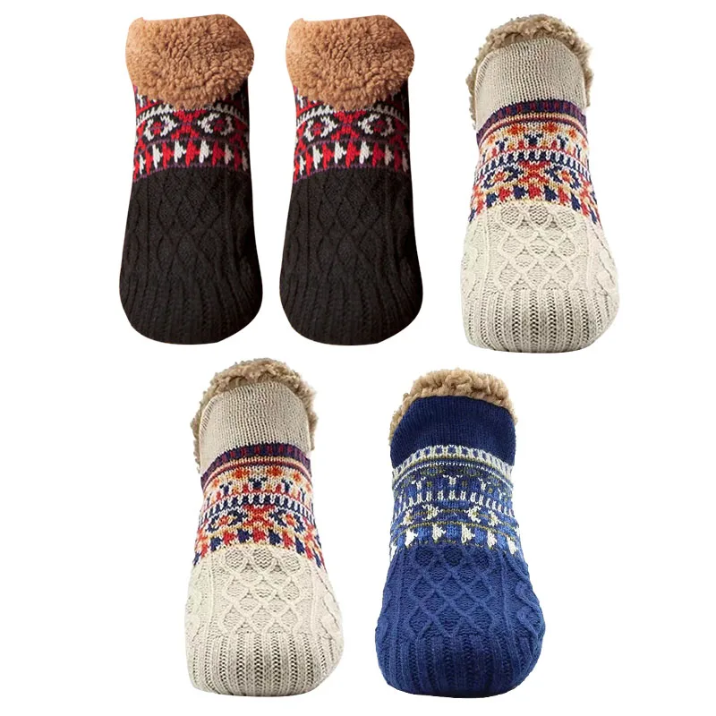 5 пар/лот женские и мужские осенние зимние носки-тапочки домашние теплые носки