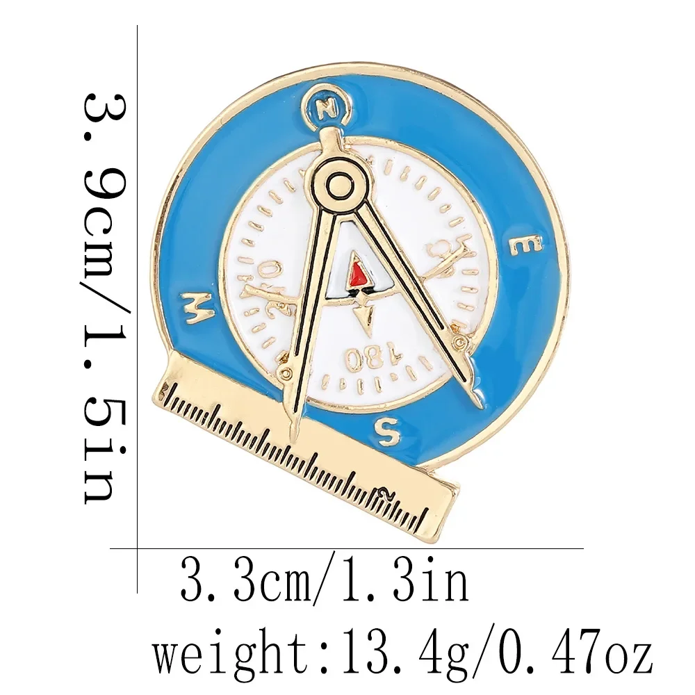 Новая персонализированная линейка компас брошь из сплава украшение для рюкзака