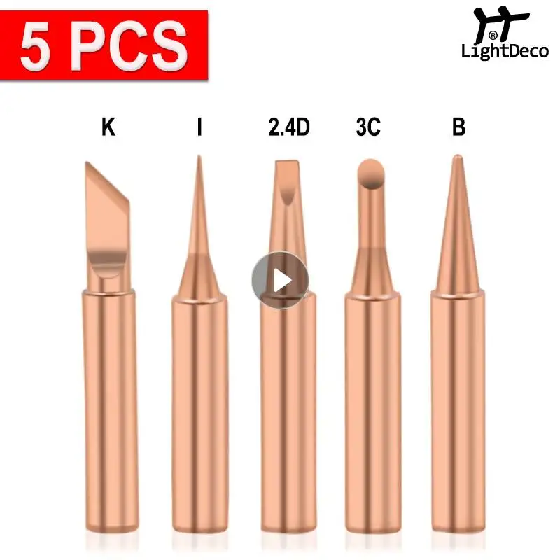 

Набор наконечников для электропаяльника из чистой меди, 5 шт., I + B + K + 2.4D + 3C, 900 м