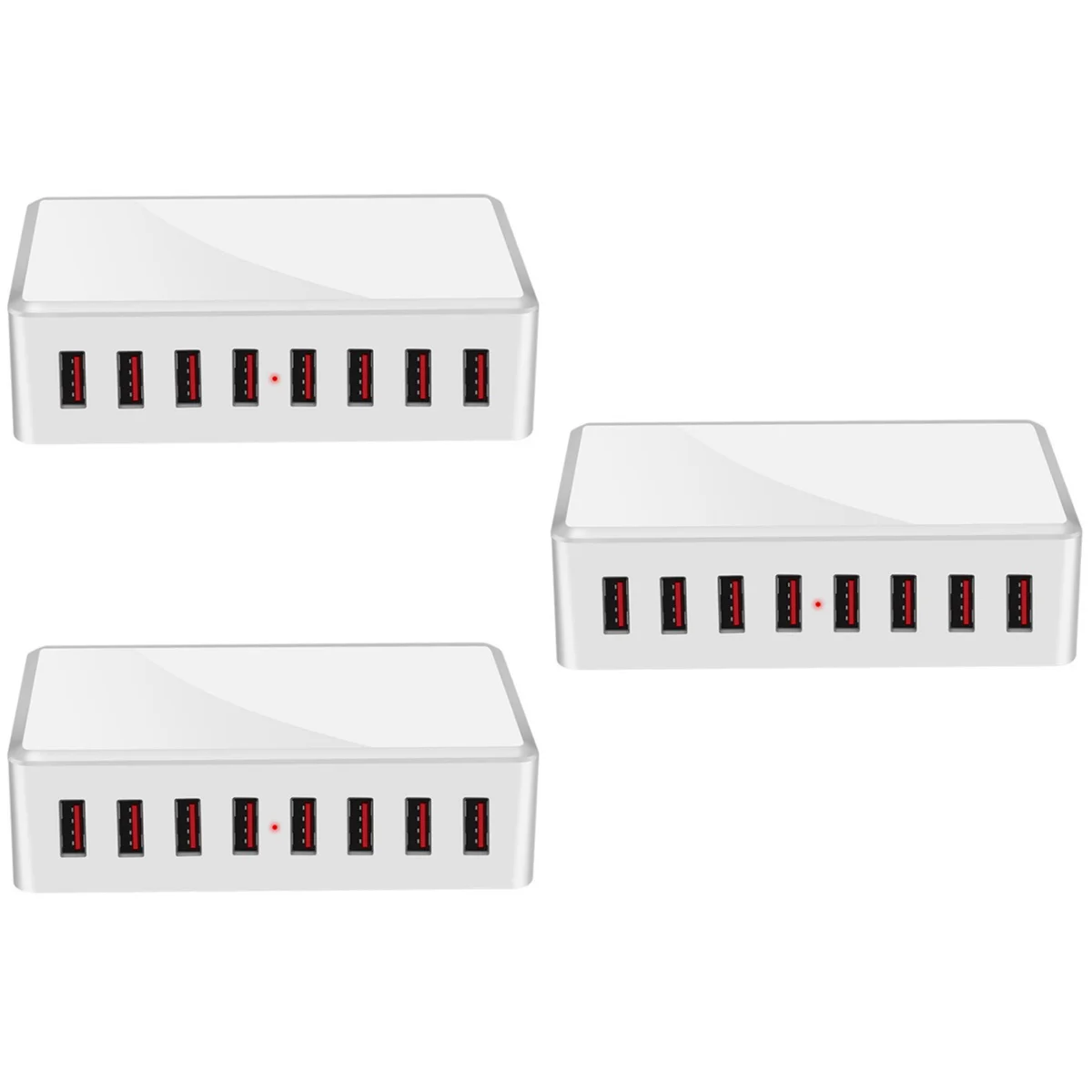 

3pcs Desktop Charging Station 8-port USB Charging Station USB Charging Hub US Plug
