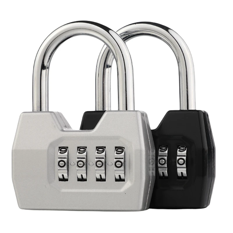 

2 PCS Combination Padlock 4 Digit Password Lock Heavy Lock For Outdoor Door Gym Locker Toolbox Hasp