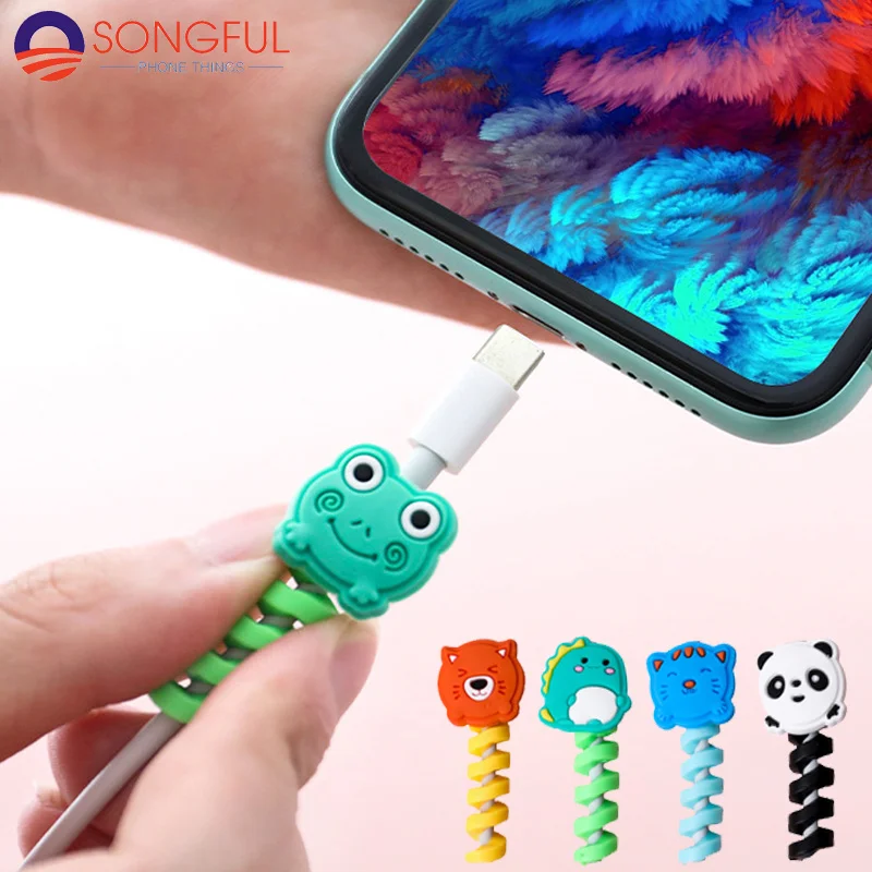 

1/5Pcs Cartoon Cable Protector Data Line Cord Protective Case Cable Winder Cell Phone Charging Cable Winder Organizer